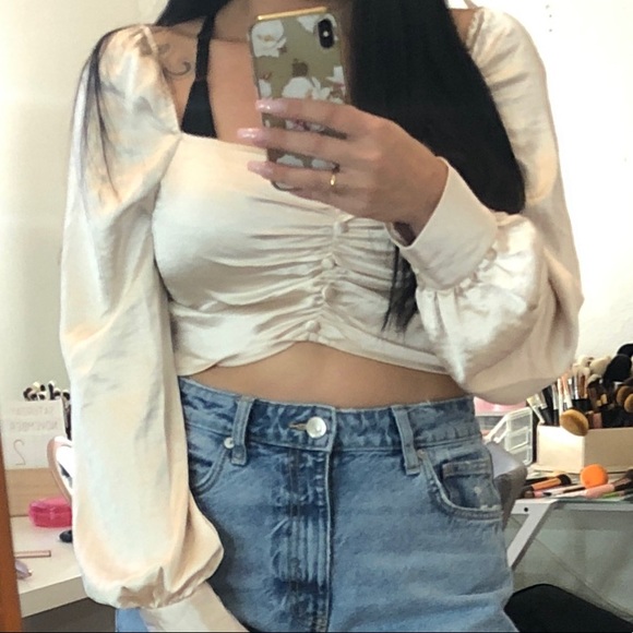 Silky Champagne crop top M - Picture 5 of 5